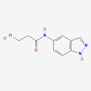 molecular formula C10H11N3O2 B8310080 3-hydroxy-N-(1H-indazol-5-yl)propanamide 