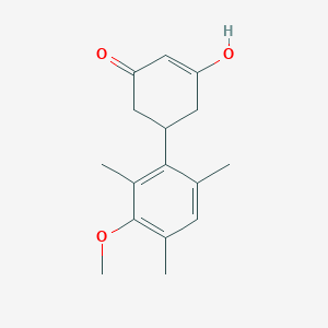 molecular formula C16H20O3 B8310101 5-Hydroxy-3'-methoxy-2',4',6'-trimethyl-1,6-dihydro[1,1'-biphenyl]-3(2H)-one CAS No. 88174-57-6