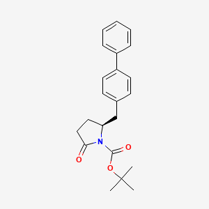 molecular formula C22H25NO3 B8310139 (S)-2-biphenyl-4-ylmethyl-5-oxopyrrolidine-1-carboxylic acid t-butyl ester 