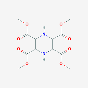 molecular formula C12H18N2O8 B8310156 2,3,5,6-Tetramethoxycarbonylpiperazine CAS No. 35042-24-1