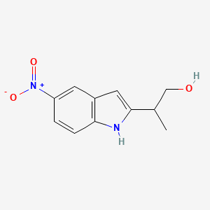 molecular formula C11H12N2O3 B8310186 2-(5-nitro-1H-indol-2-yl)propan-1-ol 