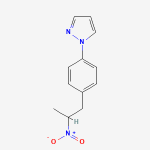 molecular formula C12H13N3O2 B8310201 1-[4-(2-Nitro-propyl)-phenyl]-1H-pyrazole 