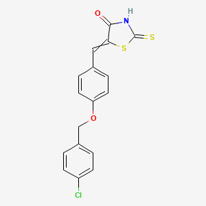 molecular formula C17H12ClNO2S2 B8310210 5-[[4-[(4-Chlorophenyl)methoxy]phenyl]methylene]-2-thioxo-4-thiazolidinone 