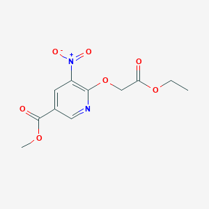 molecular formula C11H12N2O7 B8310214 6-Ethoxycarbonylmethoxy-5-nitro-nicotinic acid methyl ester 