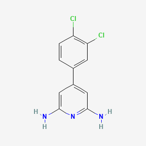 molecular formula C11H9Cl2N3 B8310220 4-(3,4-Dichloro-phenyl)-pyridine-2,6-diamine 