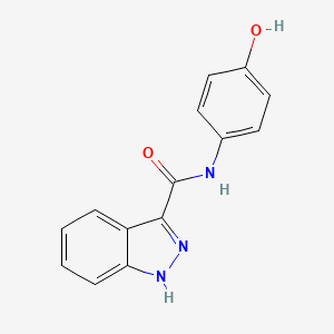 molecular formula C14H11N3O2 B8310272 1H-Indazole-3-carboxylic acid (4-hydroxy-phenyl)-amide 