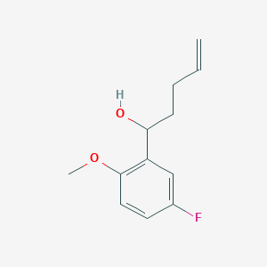 molecular formula C12H15FO2 B8310364 1-(2'-Methoxy-5'-fluorophenyl)pent-4-en-1-ol 