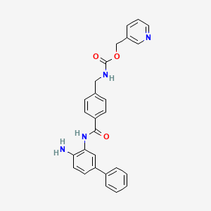 molecular formula C27H24N4O3 B8310385 [4-(4-Amino-biphenyl-3-ylcarbamoyl)-benzyl]-carbamic acid pyridin-3-ylmethyl ester 