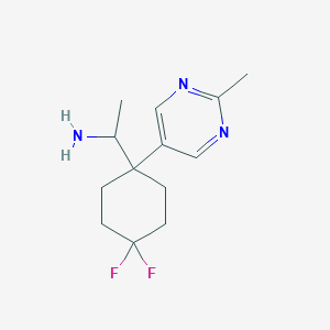 molecular formula C13H19F2N3 B8310404 1-(4,4-Difluoro-1-(2-methylpyrimidin-5-yl)cyclohexyl)ethanamine 