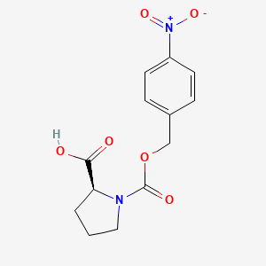 molecular formula C13H14N2O6 B8310443 1-(4-nitrobenzyloxycarbonyl)-L-proline 