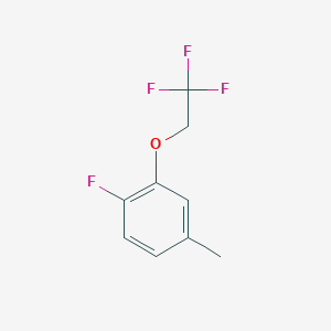 molecular formula C9H8F4O B8310453 1-Fluoro-4-methyl-2-(2,2,2-trifluoro-ethoxy)-benzene 