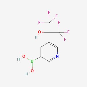 molecular formula C8H6BF6NO3 B8310470 (5-(1,1,1,3,3,3-Hexafluoro-2-hydroxypropan-2-yl)pyridin-3-yl)boronic acid 