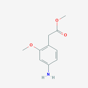 molecular formula C10H13NO3 B8310472 Methyl 2-(4-amino-2-methoxyphenyl)acetate 