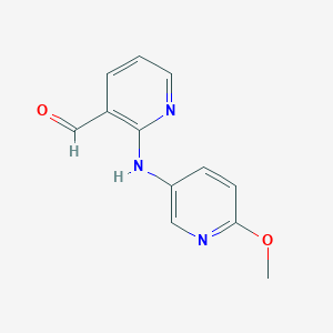 molecular formula C12H11N3O2 B8310476 2-(6-Methoxy-3-pyridinylamino)nicotinaldehyde 