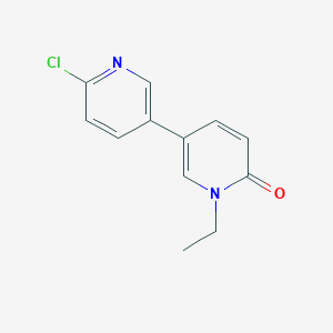 molecular formula C12H11ClN2O B8310503 5-(6-chloropyridin-3-yl)-1-ethylpyridin-2(1H)-one 