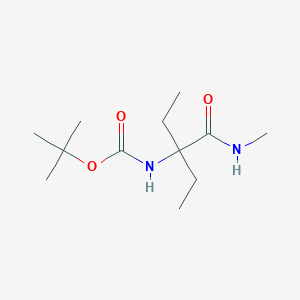 molecular formula C12H24N2O3 B8310522 tert-Butyl 3-(methylcarbamoyl)pentan-3-ylcarbamate 