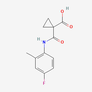 molecular formula C12H12FNO3 B8310526 1-[(4-Fluoro-2-methylphenyl)carbamoyl]cyclopropanecarboxylic acid 