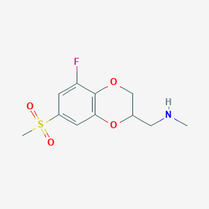 1-[5-Fluoro-7-(methylsulfonyl)-2,3-dihydro-1,4-benzodioxin-2-YL]-N-methylmethanamine