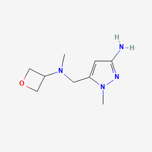 molecular formula C9H16N4O B8310642 1-Methyl-5-((methyl(oxetan-3-yl)amino)methyl)-1H-pyrazol-3-amine 
