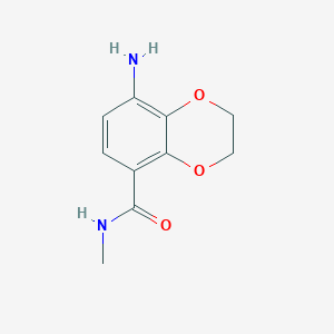 molecular formula C10H12N2O3 B8310649 8-amino-N-methyl-2,3-dihydrobenzo[b][1,4]dioxine-5-carboxamide 