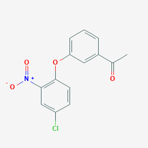 molecular formula C14H10ClNO4 B8310650 1-[3-(4-Chloro-2-nitro-phenoxy)-phenyl]-ethanone 