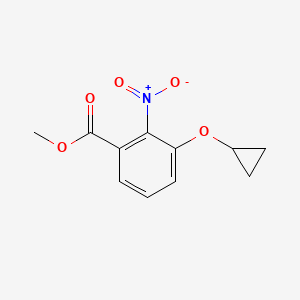 molecular formula C11H11NO5 B8310659 Methyl 3-cyclopropoxy-2-nitrobenzoate 