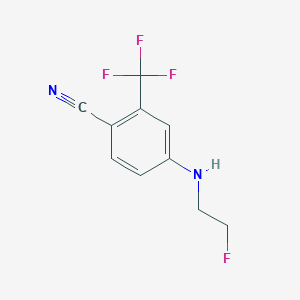 molecular formula C10H8F4N2 B8310665 4-[(2-Fluoroethyl)amino]-2-(trifluoromethyl)benzonitrile 
