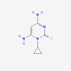 molecular formula C7H10N4S B8310748 1-cyclopropyl-4,6-diamino-2(1H)-pyrimidinethione 