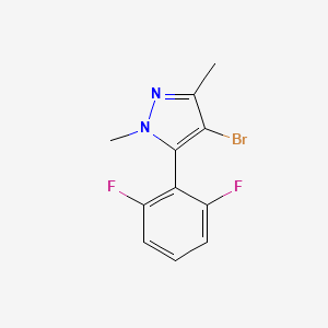 molecular formula C11H9BrF2N2 B8310776 4-bromo-5-(2,6-difluorophenyl)-1,3-dimethyl-1H-pyrazole 