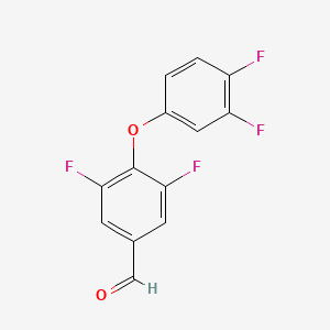 molecular formula C13H6F4O2 B8310815 4-(3,4-Difluorophenoxy)-3,5-difluorobenzaldehyde 