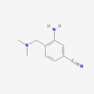 molecular formula C10H13N3 B8310836 3-Amino-4-((dimethylamino)methyl)benzonitrile 