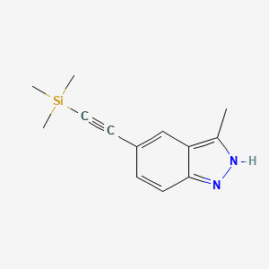 molecular formula C13H16N2Si B8310847 3-Methyl-5-(2-(trimethylsilyl)ethynyl)-1H-indazole 