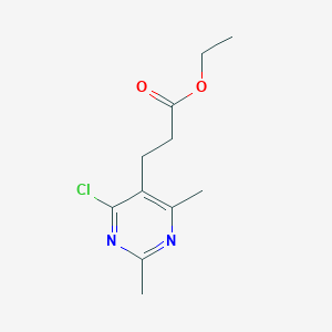 molecular formula C11H15ClN2O2 B8310852 Ethyl 3-(4-Chloro-2,6-dimethylpyrimidin-5-yl)propionate 