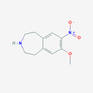 molecular formula C11H14N2O3 B8310880 7-Methoxy-8-nitro-2,3,4,5-tetrahydro-1H-benzo[d]azepine 
