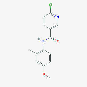 molecular formula C14H13ClN2O2 B8310927 6-Chloro-N-(4-methoxy-2-methyl-phenyl)-nicotinamide 
