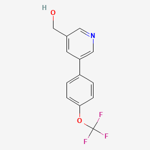 molecular formula C13H10F3NO2 B8310941 [5-(4-Trifluoromethoxy-phenyl)-pyridin-3-yl]-methanol CAS No. 887973-97-9