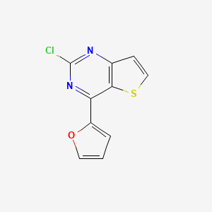 molecular formula C10H5ClN2OS B8310948 2-Chloro-4-(2-furyl)thieno[3,2-d]pyrimidine 