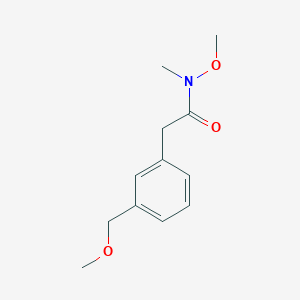 molecular formula C12H17NO3 B8311198 N-methoxy-N-methyl-(3-methoxymethylphenyl)acetic acid amide CAS No. 256382-38-4