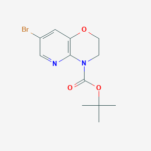 molecular formula C12H15BrN2O3 B8311232 4-(tert-Butoxycarbonyl)-7-bromo-3,4-dihydro-2H-pyrido[3,2-b]1,4-oxazine 
