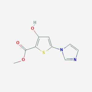 molecular formula C9H8N2O3S B8311282 3-Hydroxy-5-imidazol-1-yl-thiophene-2-carboxylic acid methyl ester CAS No. 113387-76-1