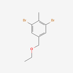 molecular formula C10H12Br2O B8311288 1,3-Dibromo-5-ethoxymethyl-2-methyl-benzene 