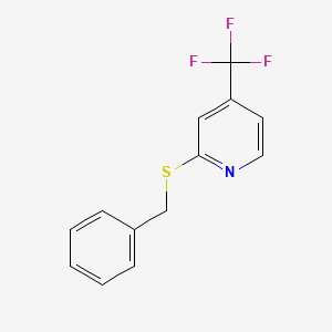 molecular formula C13H10F3NS B8311324 2-(Benzylthio)-4-(trifluoromethyl)pyridine 