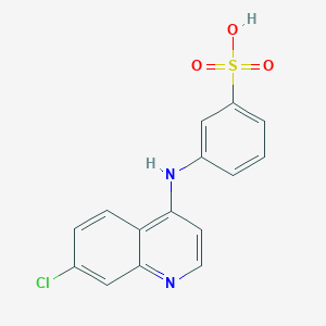 molecular formula C15H11ClN2O3S B8311325 3-(7-Chloro-4-quinolylamino)benzenesulphonic acid 