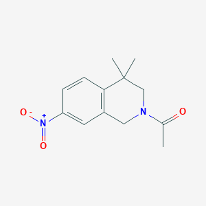 molecular formula C13H16N2O3 B8311371 1-(4,4-Dimethyl-7-nitro-3,4-dihydro-1H-isoquinolin-2-yl)-ethanone 