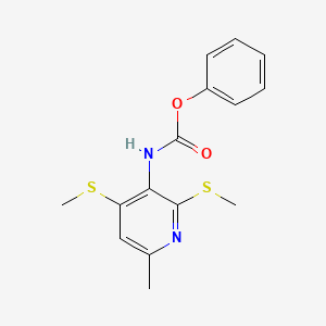 molecular formula C15H16N2O2S2 B8311383 Phenyl [6-methyl-2,4-bis(methylsulfanyl)pyridin-3-yl]carbamate CAS No. 166253-17-4