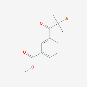 molecular formula C12H13BrO3 B8311397 3'-Methoxycarbonyl-2-bromo-2-methylpropiophenone 