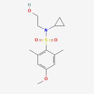 molecular formula C14H21NO4S B8311402 N-Cyclopropyl-N-(2-hydroxyethyl)-4-methoxy-2,6-dimethylphenylsulfonamide 