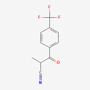 molecular formula C11H8F3NO B8311428 2-Methyl-3-oxo-3-(4-(trifluoromethyl)phenyl)propionitrile 