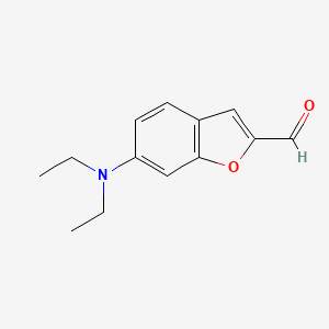 molecular formula C13H15NO2 B8311438 6-(Diethylamino)benzofuran-2-carbaldehyde CAS No. 126174-13-8