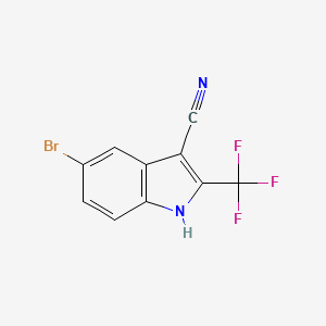 molecular formula C10H4BrF3N2 B8311440 5-Bromo-2-(trifluoromethyl)indole-3-carbonitrile 